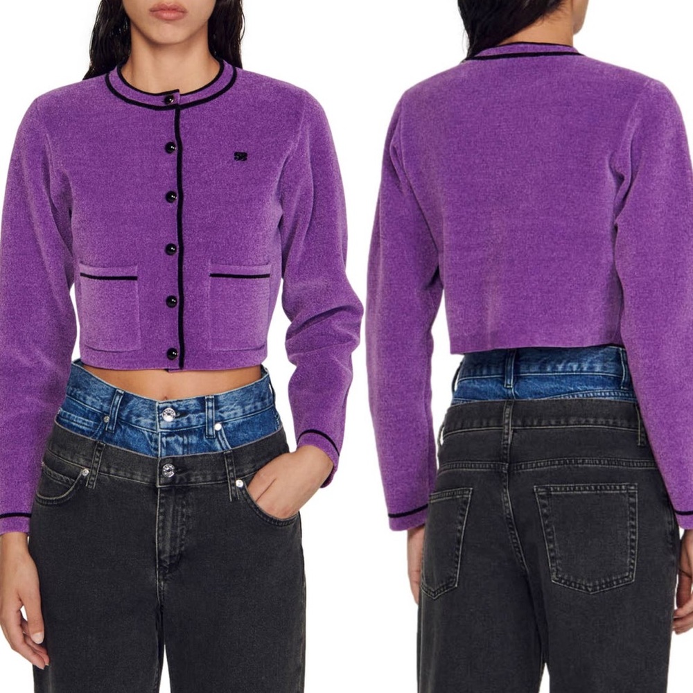 Sandro Firsty Chenille Cardigan